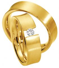 585 Gelbgold, seidenmatt,  Saint Maurice Classic wedding Rings