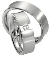 585 Weissgold, seidenmatt,  Saint Maurice Classic wedding Rings