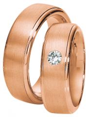 585 Rotgold, seidenmatt / poliert,  Saint Maurice Oro rojo - Los anillos de boda