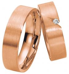 585 Rotgold, seidenmatt,  Saint Maurice Oro rojo - Los anillos de boda