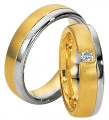 585Weissgold , seidenmatt / poliert,  Saint Maurice White gold yellow gold Marryring
