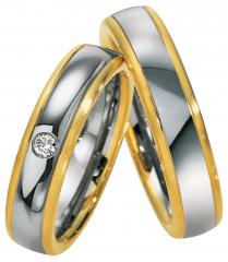 585Weissgold , seidenmatt / poliert,  Saint Maurice White gold yellow gold Marryring