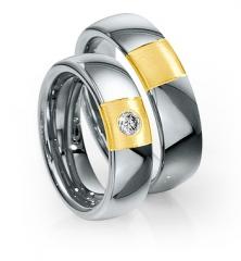 585Weissgold , seidenmatt / poliert,  Saint Maurice Oro Blanco Oro Amarillo Anillos de boda