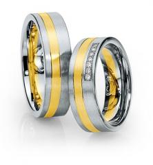 585Weissgold , seidenmatt,  Saint Maurice White gold yellow gold Marryring