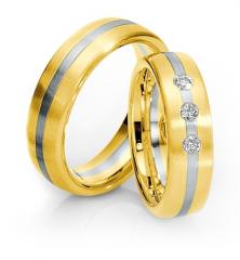 585Weissgold Gelbgold, seidenmatt,  Saint Maurice Oro Blanco Oro Amarillo Anillos de boda