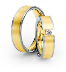 585Weissgold , seidenmatt,  Saint Maurice White gold yellow gold Marryring