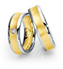 585Weissgold , seidenmatt,  Saint Maurice White gold yellow gold Marryring