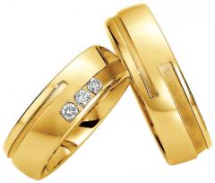 585 Gelbgold, seidenmatt / poliert,  Saint Maurice Oro amarillo - Los anillos de boda