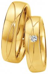 585 Gelbgold, poliert mit Fugen,  Saint Maurice Oro amarillo - Los anillos de boda