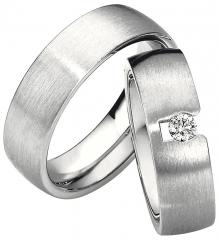 585 Weissgold, seidenmatt,  Saint Maurice Oro blanco - Los anillos de boda