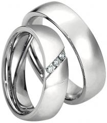 585 Weissgold, seidenmatt,  Saint Maurice Oro blanco - Los anillos de boda