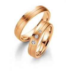 585 Rotgold, seidenmatt / poliert,  Saint Maurice Oro rojo - Los anillos de boda