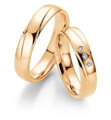 585 Rotgold, poliert mit Fugen,  Saint Maurice Oro rojo - Los anillos de boda