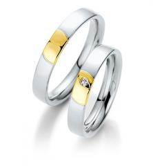 585 Weissgold , poliert,  Saint Maurice Oro Blanco Oro Amarillo Anillos de boda