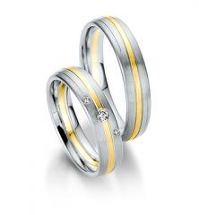 585 Weissgold , strichmatt,  Saint Maurice White gold yellow gold Marryring