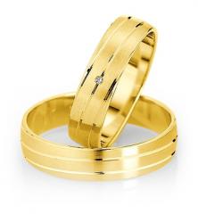 585 Gelbgold, seidenmatt / poliert,  Saint Maurice Oro amarillo - Los anillos de boda