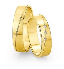 585 Gelbgold, seidenmatt / poliert,  Saint Maurice Oro amarillo - Los anillos de boda