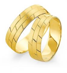 585 Gelbgold, seidenmatt mit Fugen,  Saint Maurice Oro amarillo - Los anillos de boda