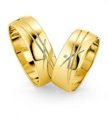 585 Gelbgold, poliert mit Fugen,  Saint Maurice Oro amarillo - Los anillos de boda