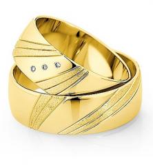 585 Gelbgold, sandmatt / poliert,  Saint Maurice Oro amarillo - Los anillos de boda