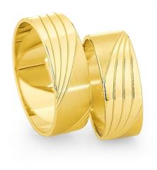 585 Gelbgold, seidenmatt / poliert mit Fugen,  Saint Maurice Oro amarillo - Los anillos de boda