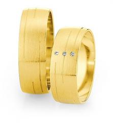 585 Gelbgold, seidenmatt,  Saint Maurice Oro amarillo - Los anillos de boda