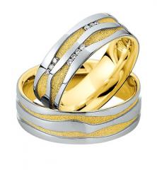 585 Weissgold , sandstrahl matt / poliert,  Saint Maurice Oro Blanco Oro Amarillo Anillos de boda