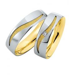 585 Weissgold , sandstrahl matt / poliert,  Saint Maurice White gold yellow gold Marryring