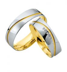 585 Weissgold , sandstrahl matt / poliert,  Saint Maurice White gold yellow gold Marryring