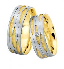 585 Weissgold , sandstrahl matt / seidenmatt / Fugen poliert,  Saint Maurice White gold yellow gold Marryring