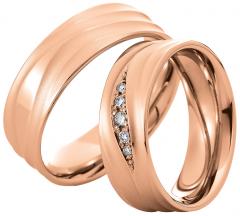 585 Rotgold, seidenmatt,  Saint Maurice Oro rojo - Los anillos de boda