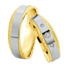 585 Weissgold , sandstrahl matt / poliert,  Saint Maurice White gold yellow gold Marryring