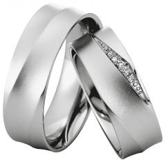 585 Weissgold, seidenmatt,  Saint Maurice Oro blanco - Los anillos de boda