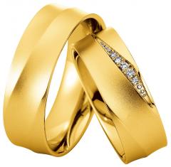 585 Gelbgold, seidenmatt,  Saint Maurice Oro amarillo - Los anillos de boda