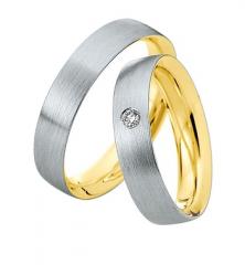 585 Weissgold , seidenmatt / poliert,  Saint Maurice White gold yellow gold Marryring