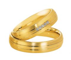 585 Gelbgold, seidenmatt mit Fugen,  Saint Maurice Oro amarillo - Los anillos de boda