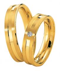 585 Gelbgold, seidenmatt / poliert,  Saint Maurice Oro amarillo - Los anillos de boda