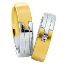 585 Weissgold , seidenmatt / poliert,  Saint Maurice White gold yellow gold Marryring