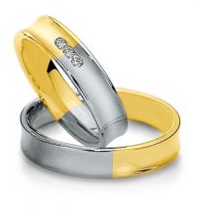 585 Weissgold , poliert,  Saint Maurice Oro Blanco Oro Amarillo Anillos de boda