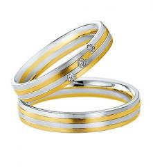 585Weissgold , seidenmatt mit Fugen,  Saint Maurice White gold yellow gold Marryring