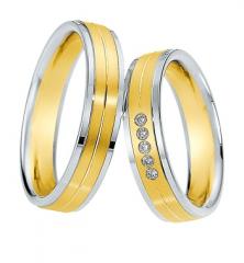 585Weissgold , seidenmatt / poliert mit Fugen,  Saint Maurice Weissgold Gelbgold