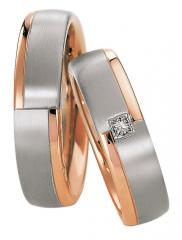 585 Weissgold , seidenmatt / poliert,  Saint Maurice Blanco oro rojo Los anillos de boda