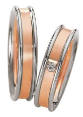 585 Weissgold , seidenmatt / poliert,  Saint Maurice Weissgold Rotgold