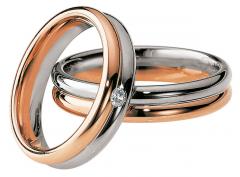 585 Weissgold , poliert,  Saint Maurice Blanco oro rojo Los anillos de boda
