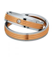 585 Weissgold , strichmatt / diamantiert,  Saint Maurice White gold red gold Marryring