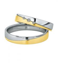 585 Weissgold , seidenmatt / poliert,  Saint Maurice White gold yellow gold Marryring