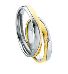 585 Weissgold , seidenmatt / poliert,  Saint Maurice White gold yellow gold Marryring