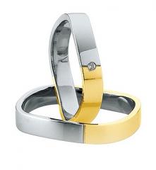 585 Weissgold , seidenmatt / poliert,  Saint Maurice White gold yellow gold Marryring
