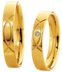585 Gelbgold, poliert,  Saint Maurice Oro amarillo - Los anillos de boda