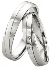 585 Weissgold, seidenmatt / poliert,  Saint Maurice Oro blanco - Los anillos de boda